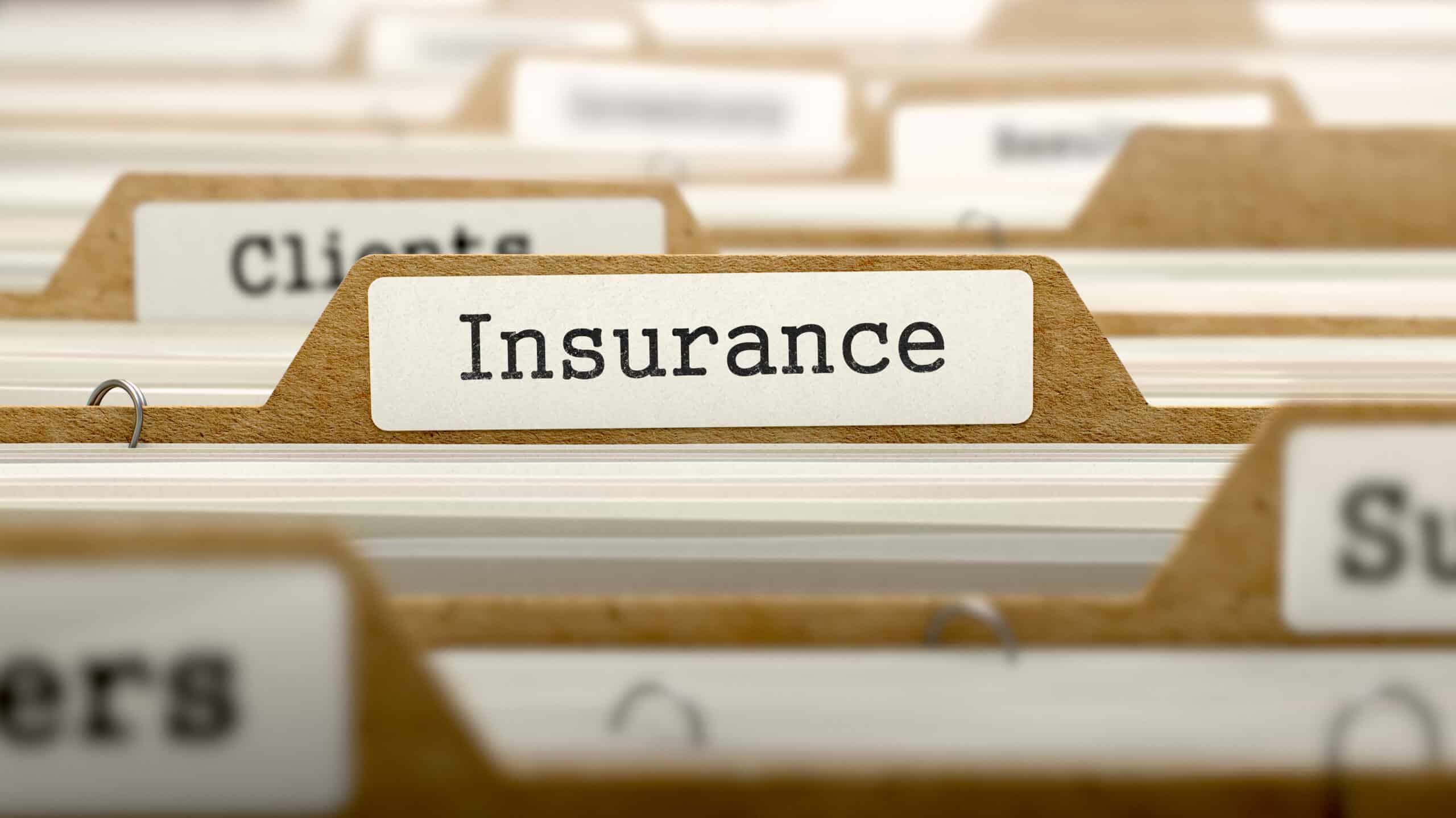 File folder labeled Insurance